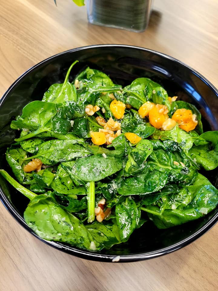 Spinach, Apricot, & Walnut Salad
