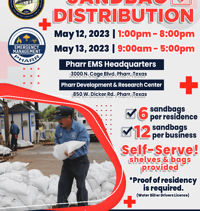 City of Pharr to Distribute Sandbags at Two Locations Ahead of Rainy Weekend