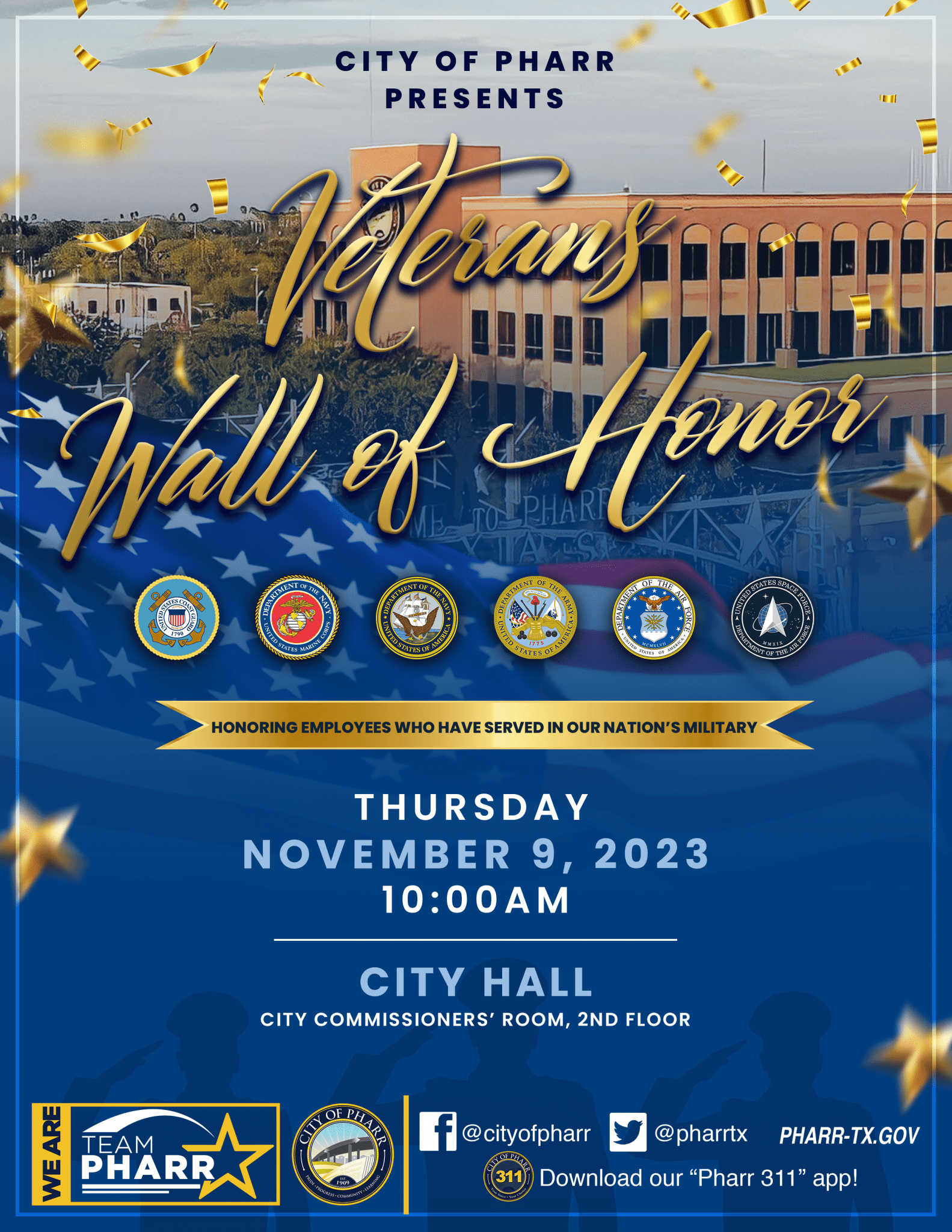 City of Pharr to Unveil Veterans Wall of Honor inside City Hall - City ...