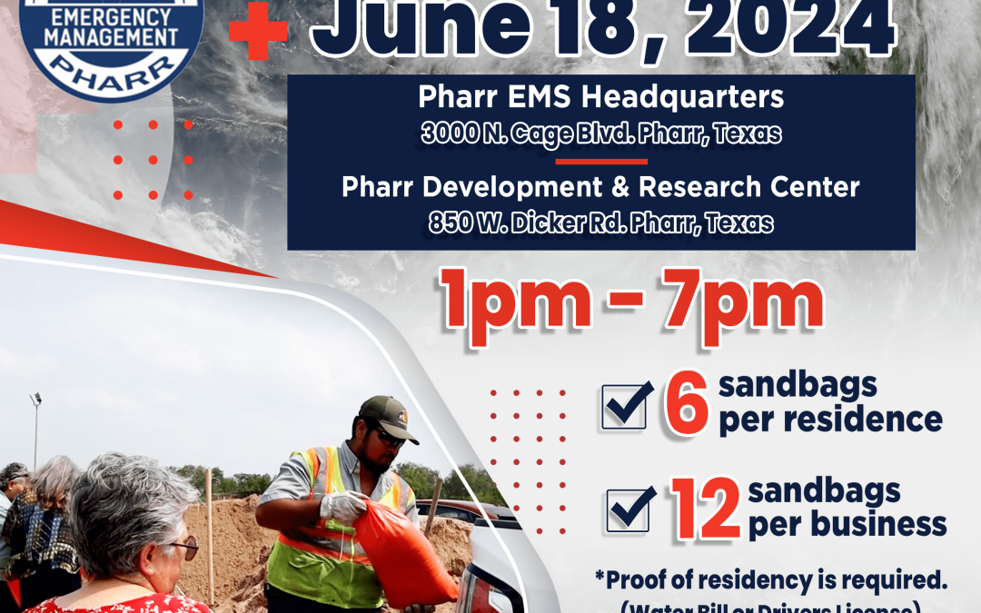 Sandbag Delivery Now Available for Pharr Residents Requiring Extra Assistance Starting TODAY, 6/18 at 1 PM