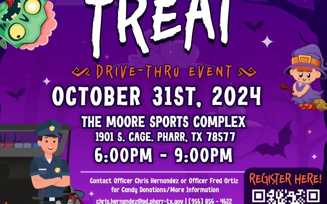 Pharr Police to Host Annual Trunk or Treat Halloween Drive-Thru Event, Thurs., 10/31 @ 6 PM