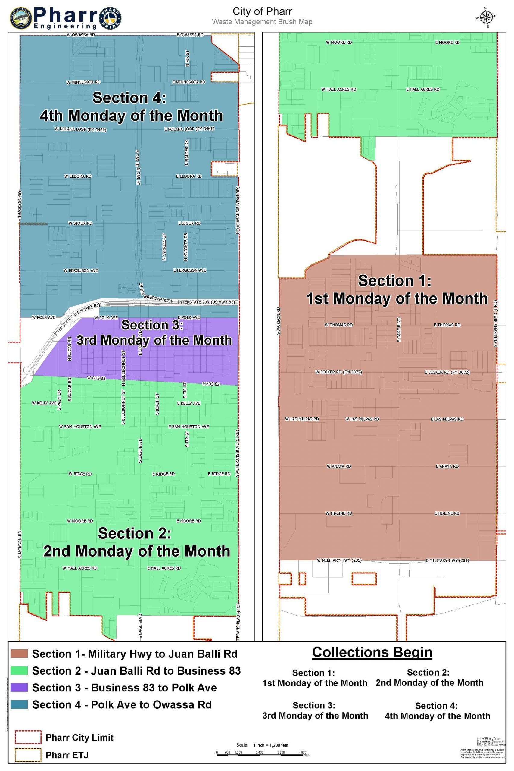 City of Pharr Waste Management Brush Collection Schedule