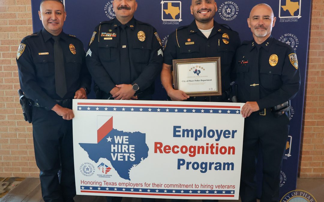 Pharr Police Department Honored Statewide for Commitment to Hiring Veterans